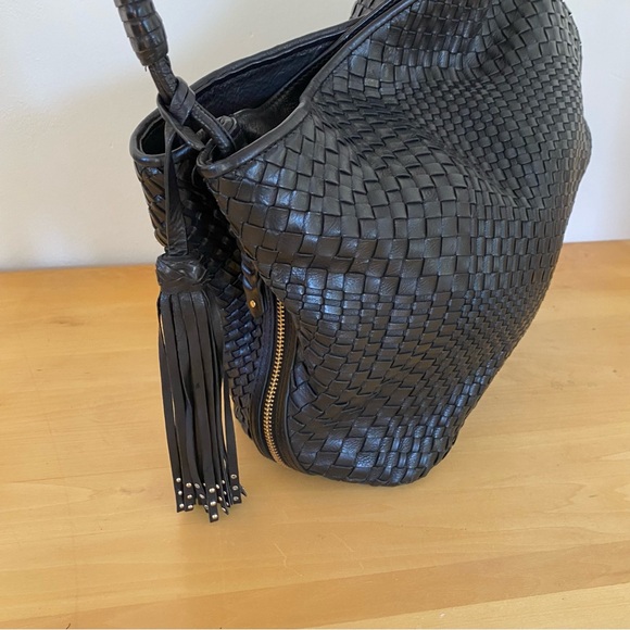 Black Woven Bag Massimo Dutti Large Leather Purse Tassel - Picture 4 of 10